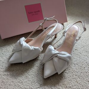 Kate Spade Ivory Marseille Bow Kitten Heels Size 6.5